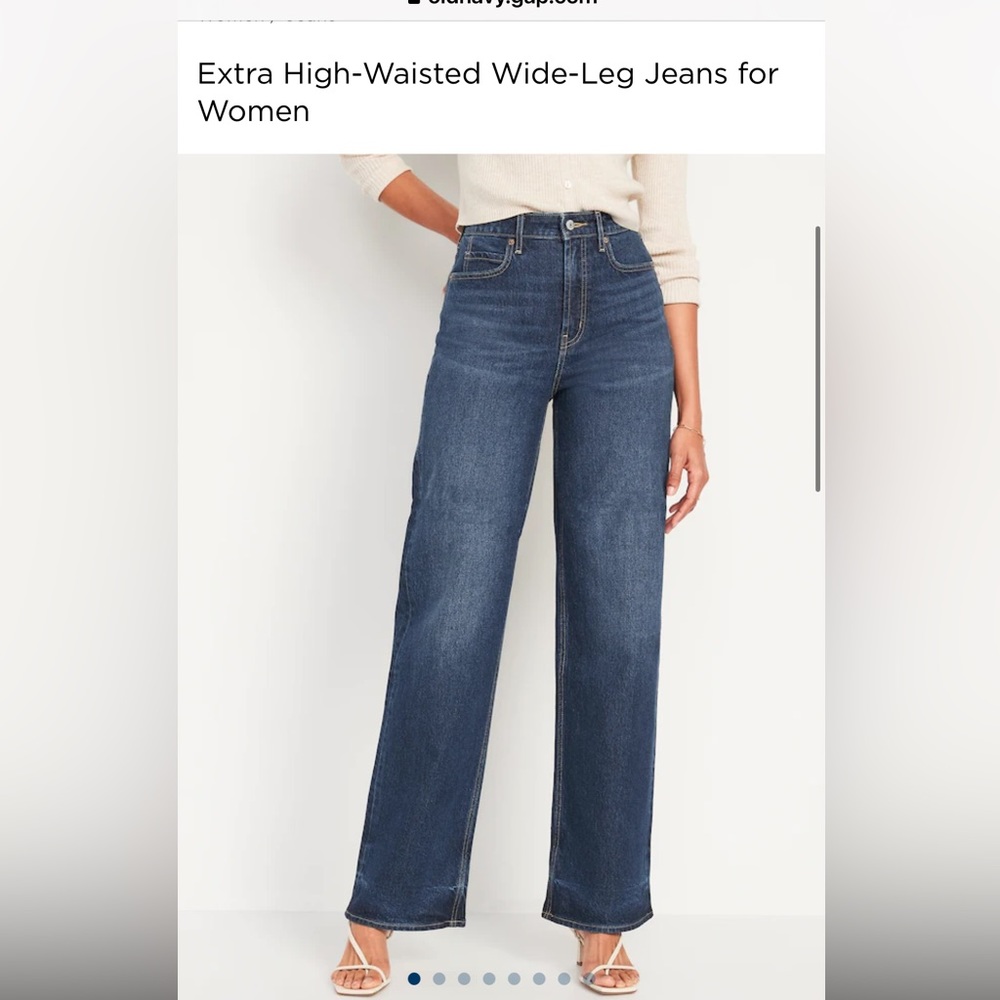 NEW Old Navy Extra High Waist Wide Leg Jeans Denim 18 regular